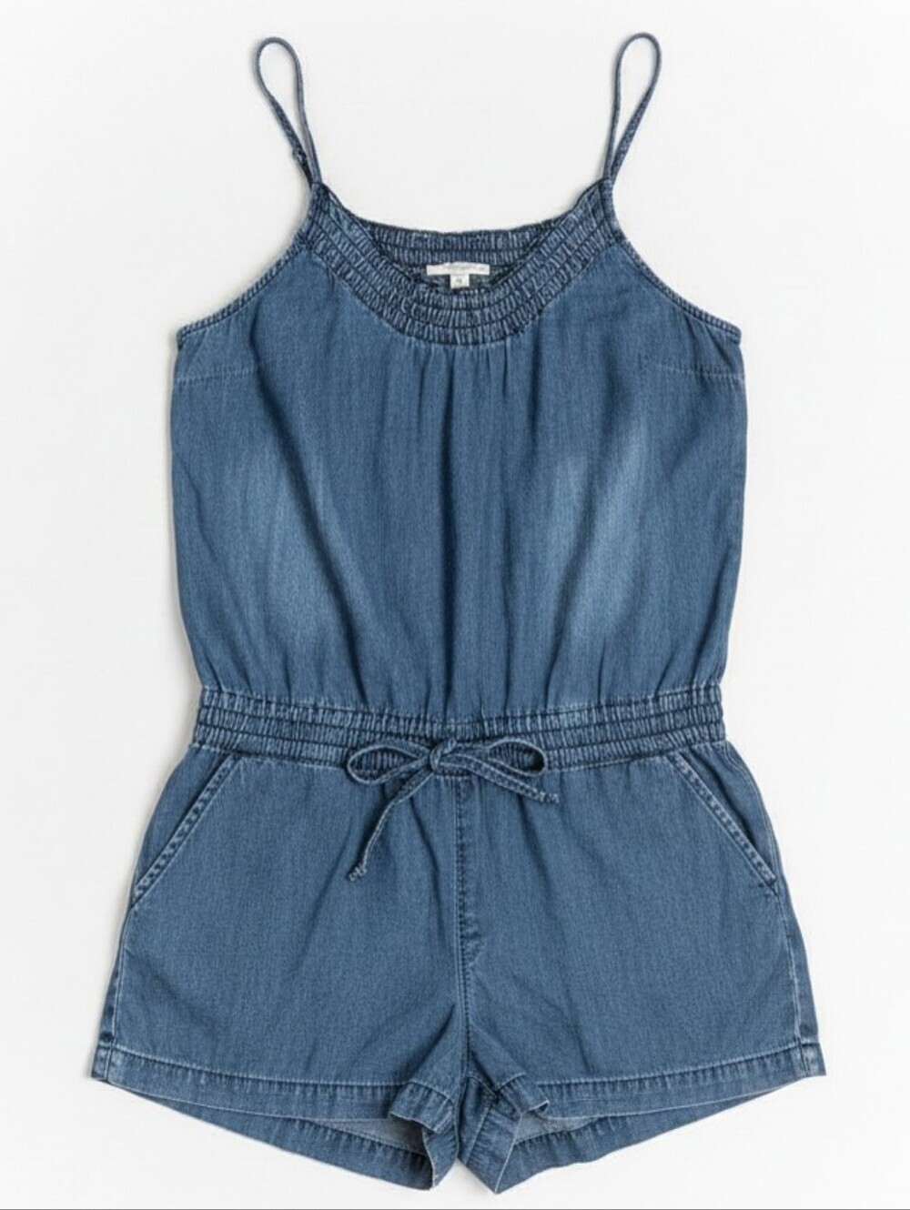 EUC, Aeropostale Spaghetti Strap Shorts Romper, size Sm, denim style W/Pockets